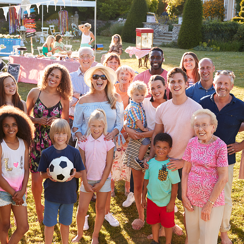 Group,Portrait,Of,People,Attending,Summer,Garden,Fete