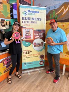 Michael and Gracee Gallegos - owners of the Desert Donuts franchise